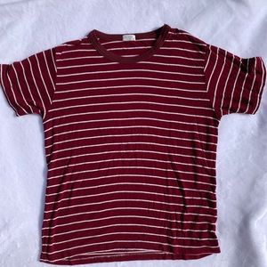 Brandy Melville burgundy stripped T-shirt